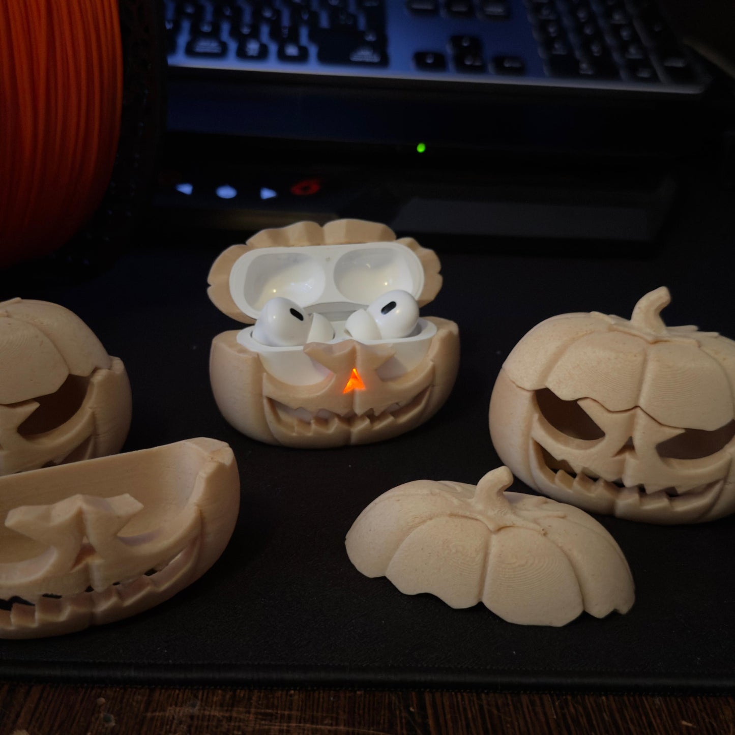 AirPods Pumpkin Ahşap Desen 505 Özel Kılıf