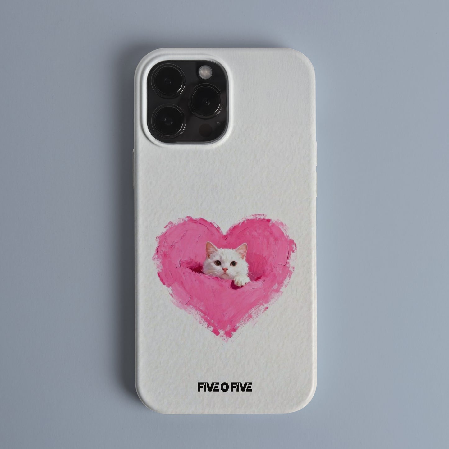 Pink Heart Cat Telefon Kılıfı - Kedili Telefon Kılıfı
